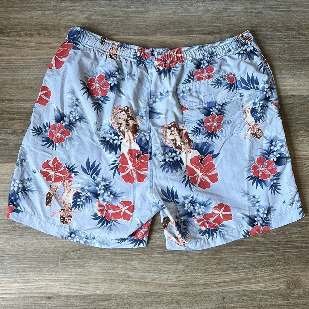 TOMMY BAHAMA RELAX BLUE HAWAIIAN GIRL SHORTS MENS LARGE - Picture 6 of 8